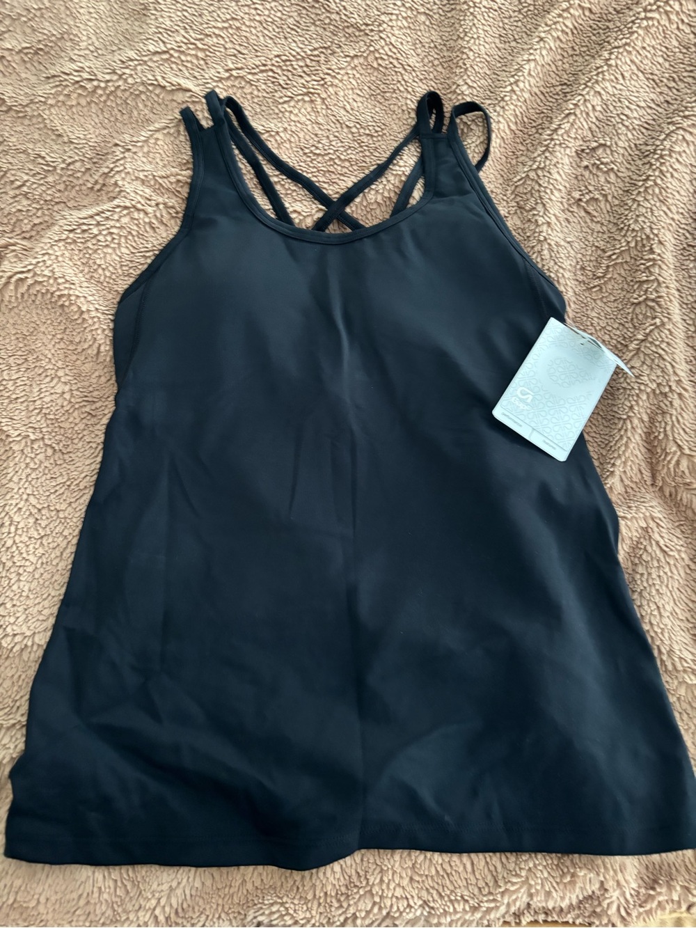 GAP Black Double-Strap Performance Tank